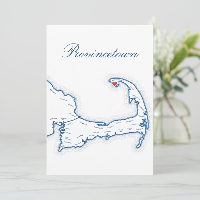 Tarjeta de nombre de mesa de boda con mapa de Prov (Anverso de pie)