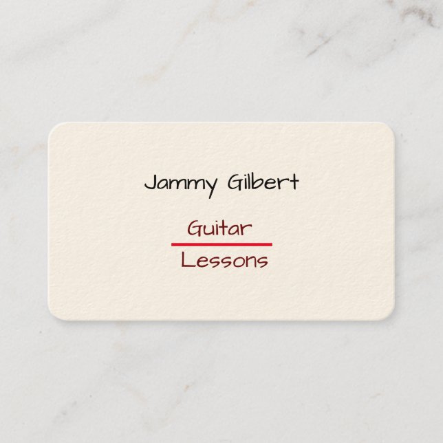 Tarjeta de nombre de negocio para Guitarra moderna (Anverso)