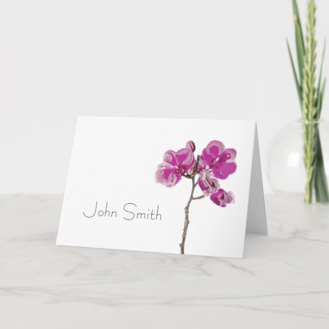 Tarjeta de nombre de orquídea rosa (Anverso)