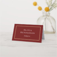 Tarjeta de nombre de plaza para Boda de Borgoña y