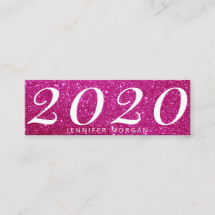 Tarjeta de nombre de purpurina rosa y lujoso para 