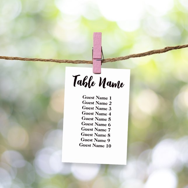 Tarjeta de nombre de tabla Boda Minimalista simple (Subido por el creador)
