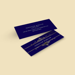 Tarjeta de nombre elegante de ornamento de oro de 