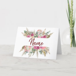 Tarjeta de nombre floral