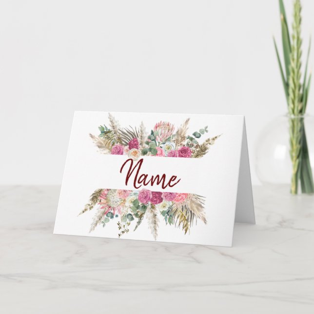 Tarjeta de nombre floral (Anverso)