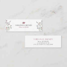 Tarjeta de nombre para graduado de flor silvestre 