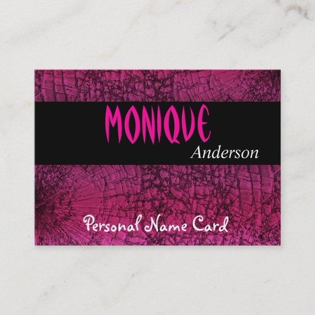 Tarjeta de nombre personal Perfil Negro Crackle Ro (Anverso)