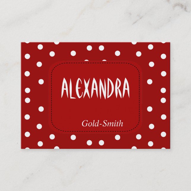 Tarjeta de nombre personal perfil retro rojo blanc (Anverso)