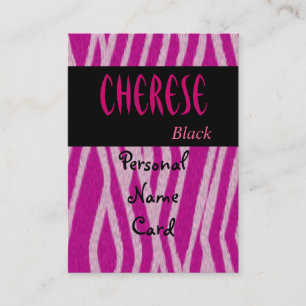Tarjeta de nombre personal perfil Tigre Rosa Negro