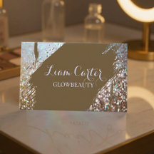 Tarjeta de nombre personalizada con pincel holográ