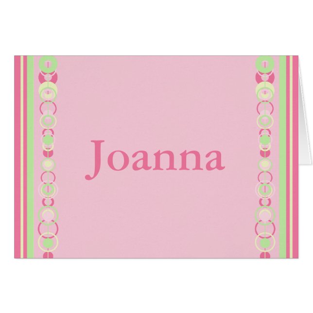 Tarjeta de nombre personalizada Joanna Modern Circ (Anverso (Horizontal))