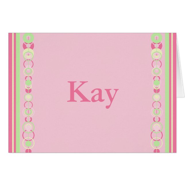 Tarjeta de nombre personalizada Kay Modern Circles (Anverso (Horizontal))