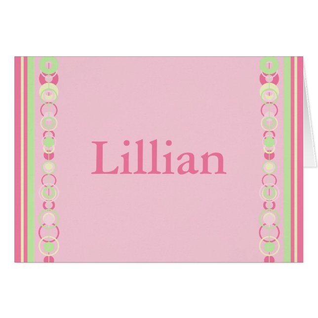 Tarjeta de nombre personalizada Lillian Modern Cir (Anverso (Horizontal))