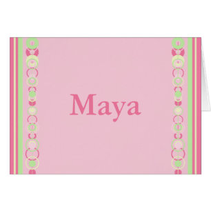 Tarjeta de nombre personalizada Maya Modern Circle
