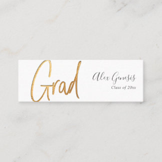 Tarjeta de nombre PixDezines Faux Gold Grad