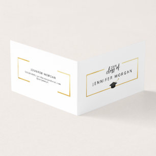 Tarjeta de nombre plegado elegante de oro para gra