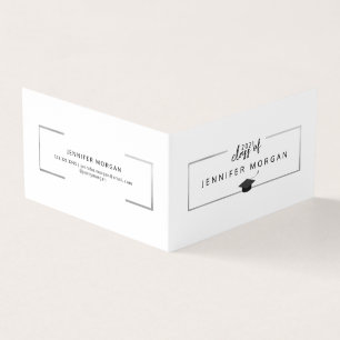 Tarjeta de nombre plegado elegante de plata de gra