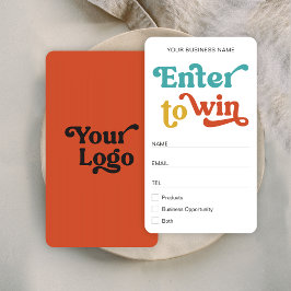 Tarjeta de nombre Retro Raffle Trendy Logo Ticket