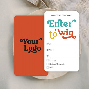 Tarjeta de nombre Retro Raffle Trendy Logo Ticket