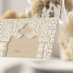 Tarjeta de nombre tradicional Nikah Arabesque Boda