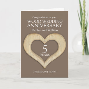 Tarjeta de nombres de aniversario de bodas de made