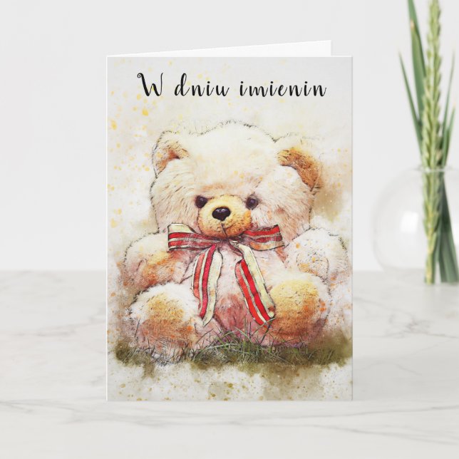 Tarjeta de nombres polaca tarjeta de felicitación  (Anverso)