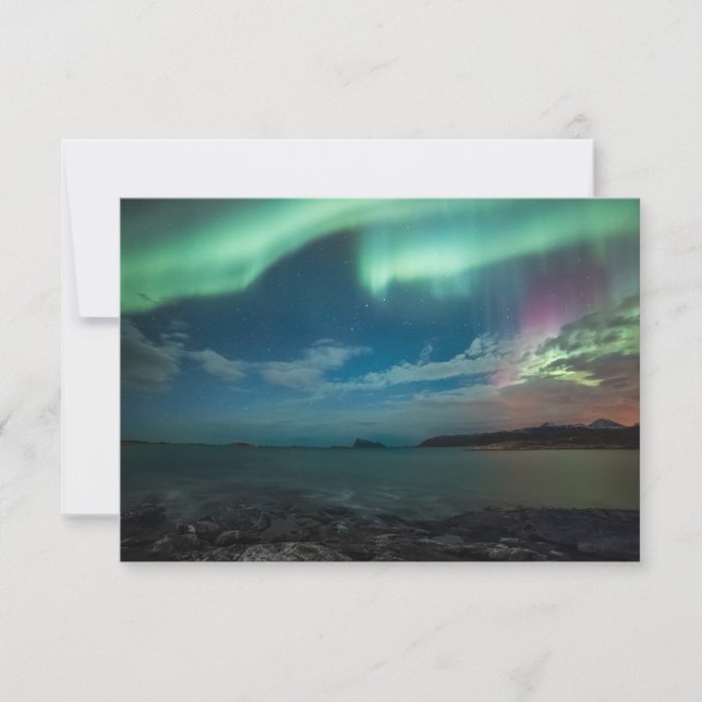 Tarjeta de Noruega de las auroras boreales (Anverso)