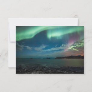 Tarjeta de Noruega de las auroras boreales