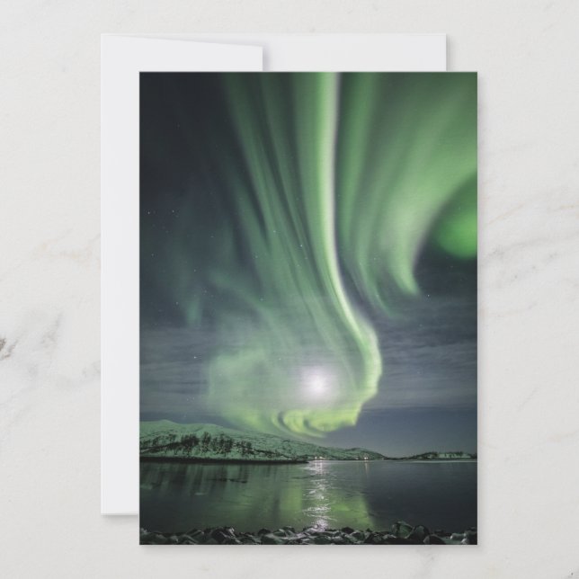 Tarjeta de Noruega de las auroras boreales (Anverso)