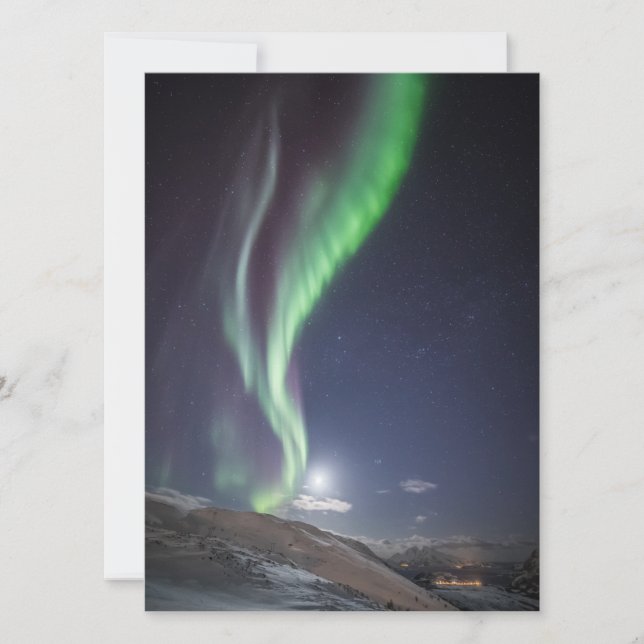 Tarjeta de Noruega de las auroras boreales (Anverso)