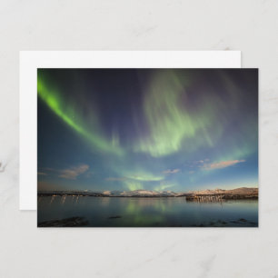 Tarjeta de Noruega de las auroras boreales