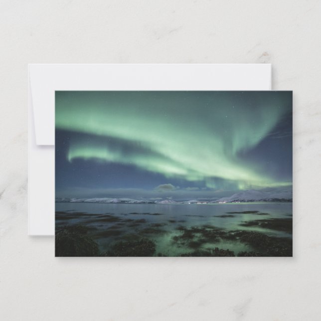 Tarjeta de Noruega de las auroras boreales (Anverso)