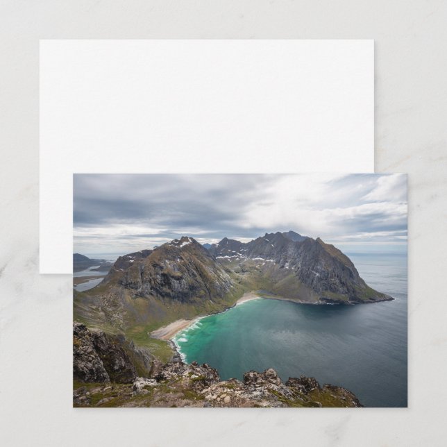 Tarjeta de Noruega Kvalvika Lofoten (Anverso / Reverso)