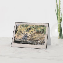 Tarjeta de nostalgia humorística - pesca de altura