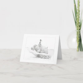 Tarjeta De Nota "A Lady And Her Hippo"