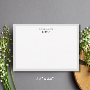 Tarjeta De Nota "A Quick Note From" De moda Modern