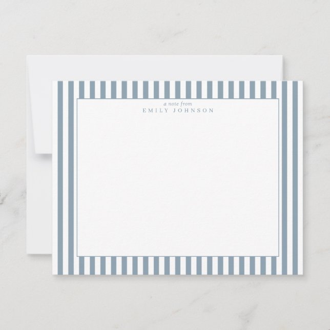 Tarjeta de nota a rayas azul polvoriento (Anverso)