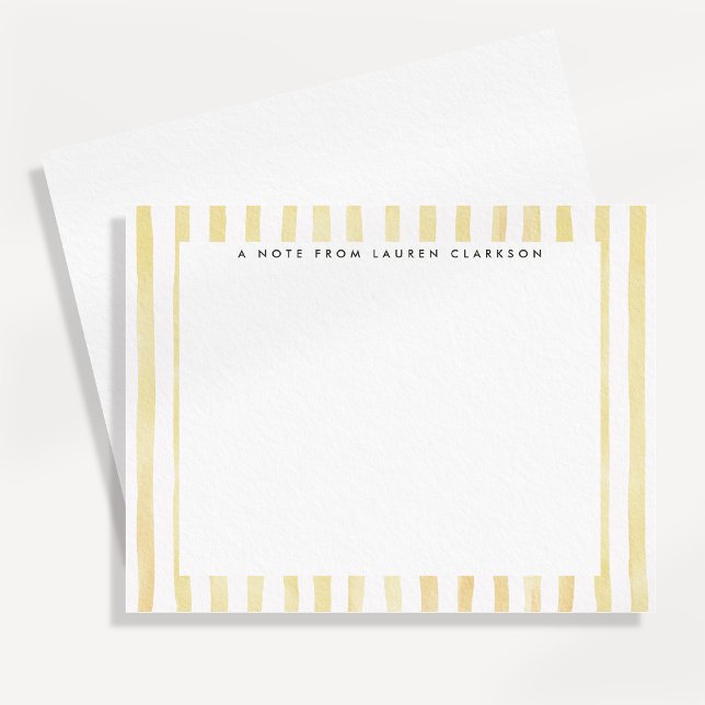 Tarjeta de nota a rayas de acuarela amarillo claro (Subido por el creador)