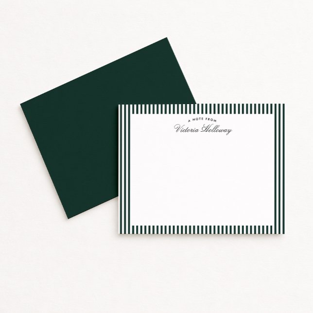 Tarjeta de nota a rayas verde oscuro moderna (Subido por el creador)