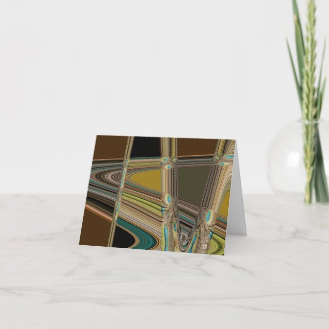 Tarjeta de nota abstracta de plumas de pavo real (Anverso)