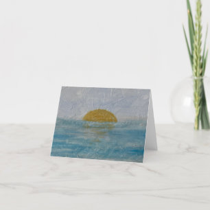 Tarjeta de nota acuática Sunset Sunny Day Blank