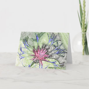 Tarjeta de nota adaptable de la flor de la