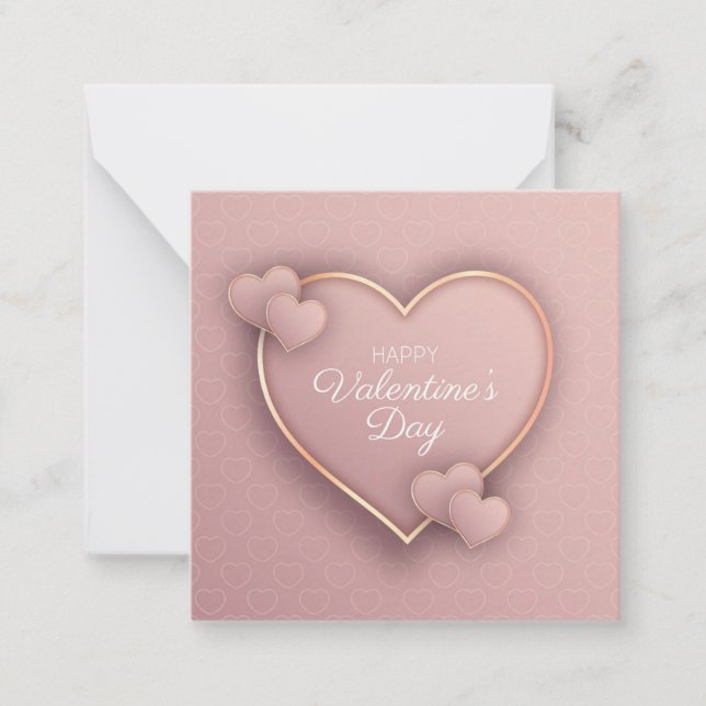 Tarjeta de nota adorable del Día de San Valentín (Anverso)