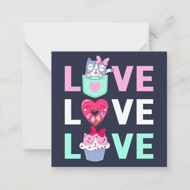 Tarjeta de nota adorable del día de San Valentín (Anverso)
