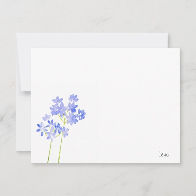Tarjeta de nota Agapanthus de color agua (Anverso)