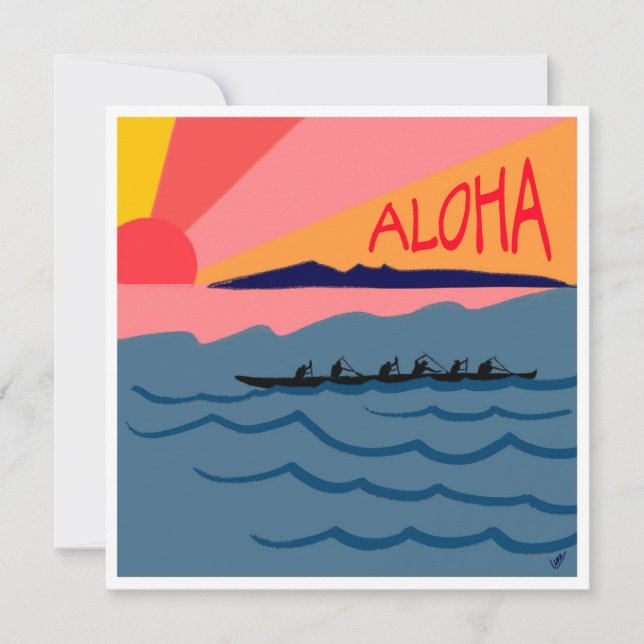 Tarjeta de nota Aloha Sunset (Anverso)