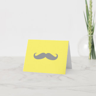 Tarjeta de nota - Amarillo con bigote gris