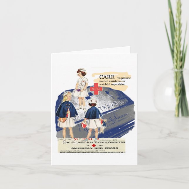 Tarjeta de nota americana de la Cruz Roja del (Anverso)