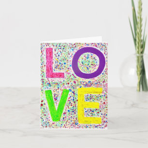Tarjeta de nota AMOR en blanco