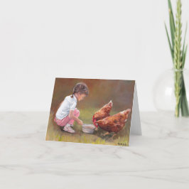 Tarjeta de nota animal del arte de la cena del